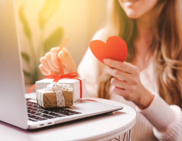 Women shopping online on Valentine's Day