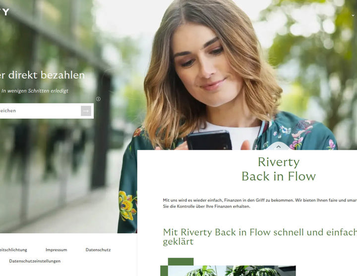 Das Riverty Back in Flow Portal de.flow.riverty.com.