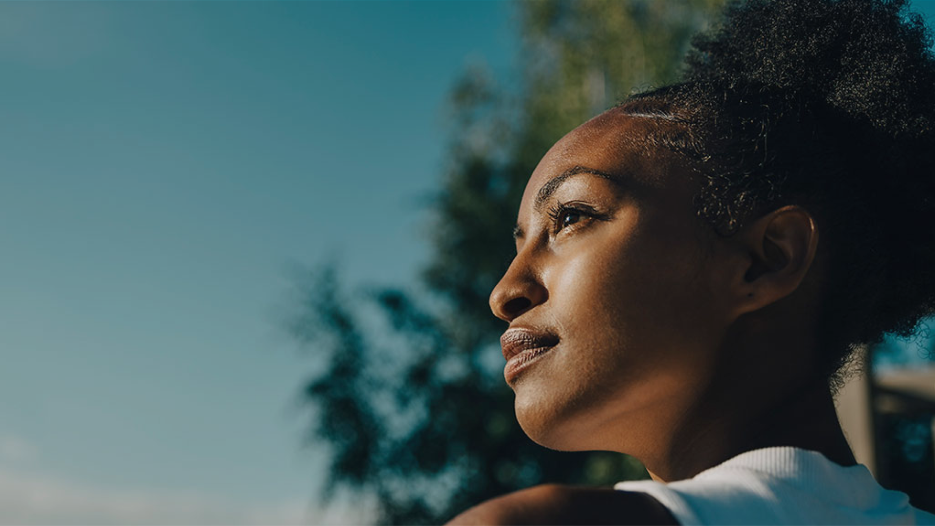 Woman looking at the sky