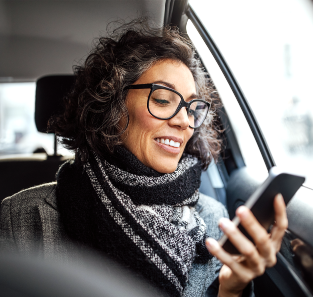 Woman looking at her phone